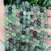 15" Natural Rainbow Fluorite Round Beads 4-12mm, DIY Jewelry Accessories, Healing Gemstone For Chakra Balance, Loose Beads For Bracelet Necklace Making - Multicolor - View 2