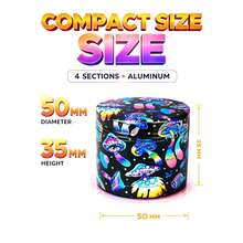Premium Zinc Alloy Grinder - 50mm UV Printed Pattern, High-Efficiency Spice Grinder, Vanilla Crusher, Suitable For Daily Use, Exquisite Gift For Men And Women, Christmas Gift Choice, Best Gift Option - View 2