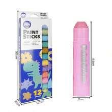 12pcs Macaron Color Twist Washable Quick-Dry Crayons, Smooth Application, Suitable For Children's Drawing, Oil Painting, Classroom Crafts, Home Art Creation And Early Education Painting Supplies - 12 Pcs - View 3