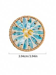 1pc/2pcs Lightweight Luxury Woven Colorful Shell Coasters, Natural Pearl Mother-Of-Pearl Heat Resistant Insulation Pads, Anti-Scald Tea Cup & Teapot Mats, Exquisite Home Tabletop Decor, Suitable For Coffee Tables, Kitchen Dining Tables, Party Table Decorations - Multicolor - View 12