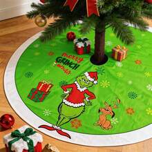 The Grinch The 1pc Green Christmas Tree Skirt With And Dog Max Pattern, Festive Snowflake Gift Print Tree Base Cover Mat, Perfect For Christmas Home Decor Indoor Xmas Tree Decoration, And Ideal For Holiday Party Supply And Christmas Gift. - Cookie Monster - View 5