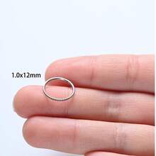 1 Piece Exquisite Stainless Steel Inlaid With Shiny Zirconia Nose Ring, 18K Gold Plated, Closed Hinge Cartilage Spiral Earrings Lip, - Silver - View 14
