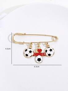 1pc/2pcs Sports Style Soccer & Football Pendant Brooch Backpack Pin Anti-Slip Collar Pin Waist-Cinching Clothing Accessory Gift For Sports Enthusiasts - Multicolor - View 5