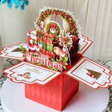 Gift Box, Christmas Gift Box 3D Greeting Card, Surprise Greeting Card, New Red 3D Pop-Up Creative Christmas Greeting Card, 3D Pop-Up Greeting Card, Christmas 3D Greeting Card, - A - View 9