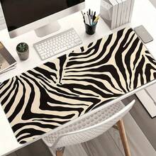 1pc Zebra Stripe Mouse Pad, Suitable For Gaming And Office Desktops, Anti-Slip Design For PC, Computer, Laptop, Tablet, Smartphone - Fashionable Desktop Accessory For Gamers, 2D Flat Style - Zebra Print - View 1
