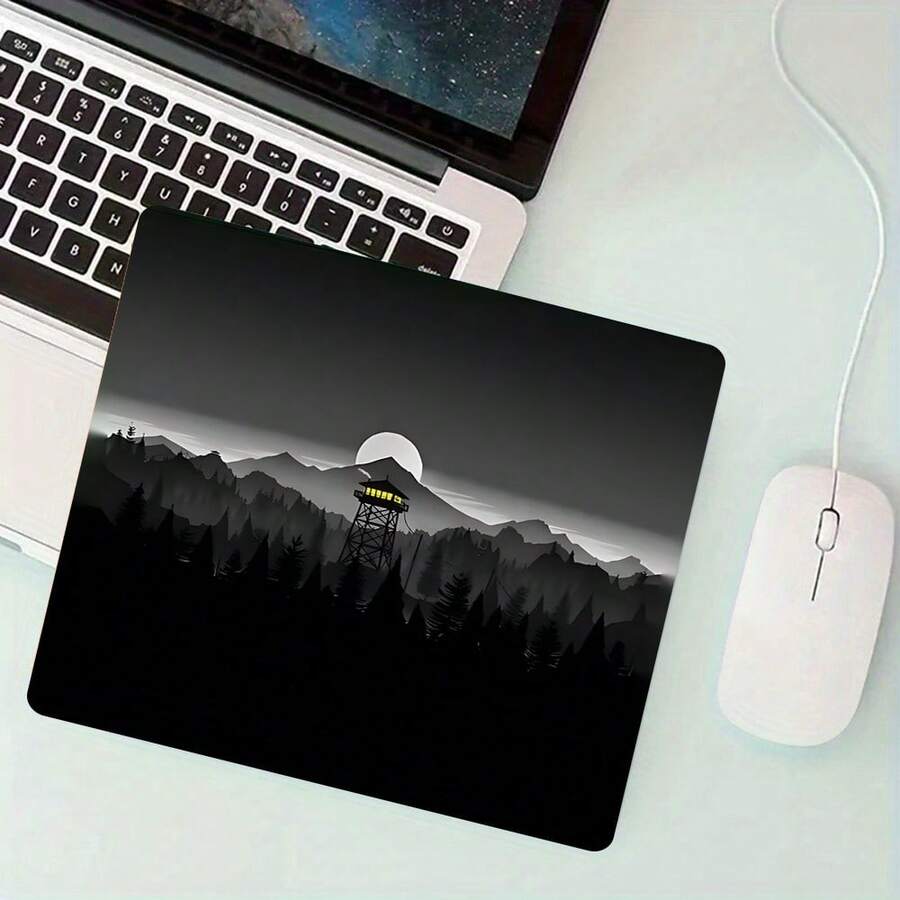 1 قطعة وسادة فأر صغيرة بتصميم غابة أسود وأبيض أنمي، حصيرة مكتب مربعة فائقة المتانة، وسادة فأر للكمبيوتر، حصيرة مكتب للمنزل والمكتب، حصيرة سطح المكتب للألعاب التنافسية، إكسسوارات مكتب ناعمة، ديكور مكتب الطالب، حصيرة طاولة - مشاهدة 1