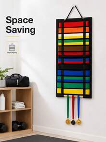 Wall-Mounted Martial Arts Belt Storage Rack (1pc) - Portable Karate Belt Display Stand With Medal Hooks, Lightweight Taekwondo Belt Hanging Display Rack; Suitable For Martial Arts Practitioners And Boxing, Combat Sports And Fitness Enthusiasts - Multicolor - View 7