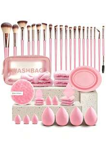 42Pcs Multi‑Purpose Makeup Tool Kit, Complete Makeup Brushes Set With Makeup Sponge, Facial Puff, Remover Tools, Storage Wash Bag, Ideal Gift For Christmas, Valentine's Day & Thanksgiving - Multicolor - View 12