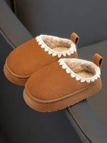Children's Indoor Bedroom Slippers, Fuzzy Slippers For Boys And Girls, Simple And Elegant - Brown - View 3