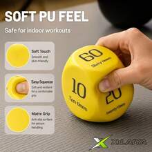 2 Buah Set Dadu Kebugaran Seru, Dadu Permainan Latihan 6 Sisi untuk Push-Up, Squat, Lunge, Sit-Up, dan Jumping Jack, Alat Latihan Rumahan Portabel - Kuning - View 5