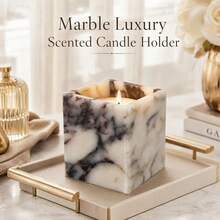 Translucent Marble Candle & Aromatherapy Base, Multi-Functional Cosmetic Storage Cup, Luxury Home Decor Ornament, Suitable For Spa & Hotel - 1PC - View 4