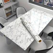 Self-Adhesive Marble Pattern Wall Sticker - 1-Piece Glossy Waterproof Wallpaper, Furniture Renovation Sticker, Kitchen And Bathroom Wall And Countertop Decoration - A - View 13