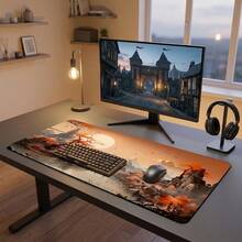 Traditional Chinese Landscape Painting Pattern Extra Long Gaming Mouse Pad & Desk Mat Set, Non-Slip Durable Rubber Base, Smooth Surface, Suitable For Computer Laptop Office Home, Abstract Art Decor, Back To School Supplies - A - View 8