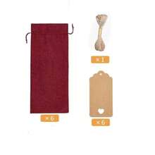 6/12pcs Drawstring Wine Bottle Gift Bags, Reusable, Includes Tags, Suitable For Birthday Party, Wedding, Christmas, New Year Decoration Party Supplies - Multicolor - View 15
