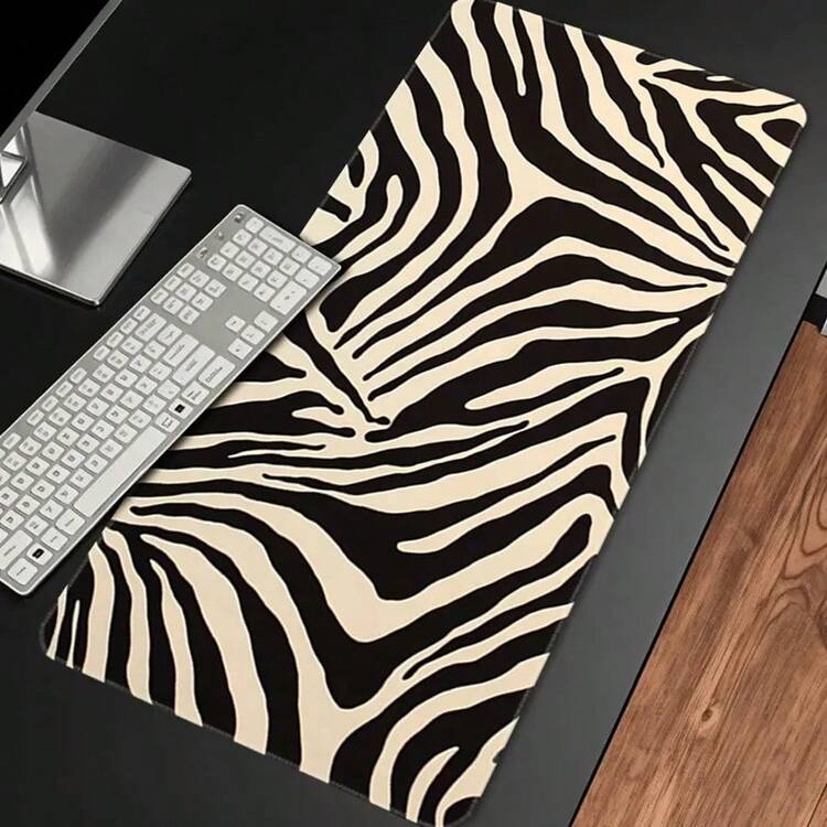 1pc Zebra Stripe Mouse Pad, Suitable For Gaming And Office Desktops, Anti-Slip Design For PC, Computer, Laptop, Tablet, Smartphone - Fashionable Desktop Accessory For Gamers, 2D Flat Style - Zebra Print - View 9