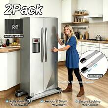 Adjustable Height Base For Refrigerator And Washing Machine, Universal Shock-Absorbing Raising Stand, Anti-Slip Mobile Support Bracket Supports Up To 800 Lbs, Equipped With 24 Silent Casters And Locking Mechanism - View 5