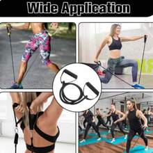 Colorful Resistance Training Tubes With Comfortable Handles And Door Anchor, Portable Elastic Bands For Home Full Body Muscle Workout - A - View 7