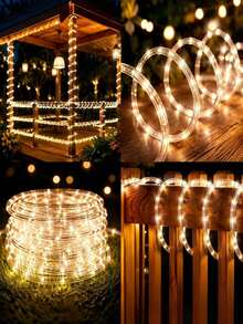 Christmas LED String Lights, 50/100/200 Star Configuration Options, USB Interface, 8 Different Modes. Fairy LED Tube Lights, 8-Mode Rope Decorative Lights, IPX4 Garden Tree Party Decorative Rope Fairy Lights, Bendable And Wrappable Decorations | Pool Steps, Hallways, Stair Handrails, Yard Tree Stumps | Holiday Lighting Display, Halloween Decoration, Perfect For Decorating Your Pool, Yard Or Camping Activities During Halloween And Thanksgiving - USB Tube Light - View 10