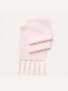 1pc Toddler Knitted Scarf, Soft And Warm With Tassels, Suitable For Boys And Girls Autumn/Winter Solid Color Scarf, Can Be Used As A Gift - Multicolor - View 6