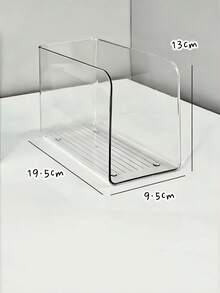 1/2pcs Thickened Transparent Acrylic Bookends, Large Capacity, Minimalist Design, Multiple Styles Available. Suitable For Bedroom Bookshelf Storage, Room Book Storage Rack, Bookshelf, Home Storage Box - View 8