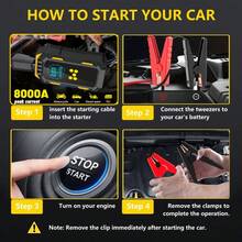 Portable Emergency Jump Starter With Air Compressor, Digital Display, Large Capacity Battery, LED Flashlight, Precise Tire Pressure Detection, Multi-Function Car Battery Booster, Vehicle Jump Start Kit - Suitable For Gasoline Cars And Other Vehicles - Option a [Complete Machine + Accessories] - View 10