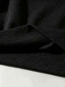 Sweatshirt Kerah Tegak Pria Kustom yang Dipersonalisasi, Unggah Foto Anda/Pasangan/Teman/Keluarga/Hewan Peliharaan, Masukkan Teks/Nama Anda, Desain Kustom yang Dipersonalisasi - Hitam - View 4