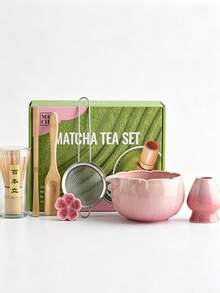1pc/7pcs Japanese Kiln-Fired Matcha Tea Set, Other Tea Sets, Complete Matcha Tool Set, Full Matcha Tools, Matcha Set, Matcha Whisk Set, Matcha Tools, Matcha, Matcha Plate, Matcha Tools, Cup, Matcha Related Products, Including Matcha Bowl, Matcha Whisk, Matcha Cup, Matcha Whisk, Matcha Spoon, Tea Bowl Set, Matcha Brewing Tools - Multicolor - View 1