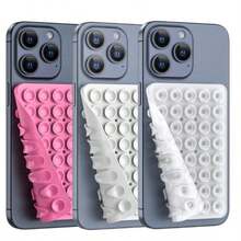 Double-Sided Silicone Suction Cup Phone Holder, Silicone Accessory Compatible With IPhone And Android Phones, Hands-Free Mirror Shower Phone Stand For Video Recording And Selfies - Multicolor - View 4