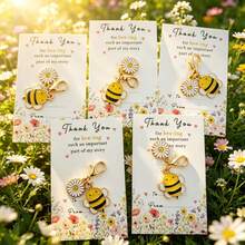 10pcs "Thank You For Being Such An Important Part Of My Life" Encouragement Cards, With Bee And Daisy Keychain, Inspirational Gift For Family, Teachers And Team Members - A - View 5