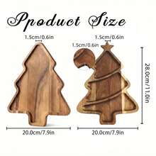 1pc Acacia Wood Tray, Multi-Functional Rustic Style Snack Plate, Appetizer Platter, Meat Board, Serving Bowl, Suitable For Kitchen Countertop, Coffee Table And Home Decor. Perfect For Serving Snacks, Desserts And Fruits - Suitable For Christmas, Easter, Halloween, Back To School, Great Choice For Home Decor And Gift Giving - View 12