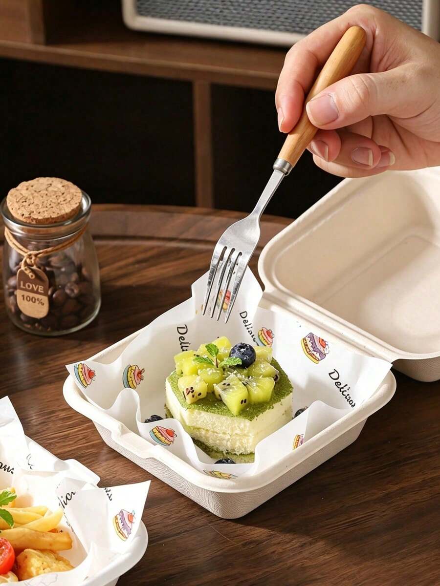 100/50/1片防油烘焙紙蠟紙,適用於蛋糕、三明治和甜點,也可作為快餐包裝、托盤襯紙、氣炸鍋襯紙及一般廚房用途 - 彩色 - 查看 1