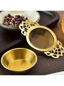 2pcs/Set Stainless Steel Tea Infuser With Drip Tray, Loose Leaf Tea Strainer, Tea Filter Bowl, Fine Mesh Tea Infuser, Suitable For Loose Tea, Ideal For Restaurant, Office, Home And Dorm, Convenient And Clean - Multicolor - View 15
