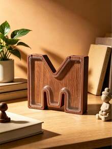 English Letter Solid Wood Coin Bank, Transparent Visible Desktop, Vintage Storage Decorative Ornament, Detachable Acrylic, Home Decor Collection Prop, Natural Wood Style Letter Coin Storage Box, Niche Creative Holiday Commemorative Gift Desktop Ornament - Multicolor - View 5