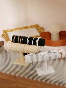 TONVIC Layer Linen, Velvet Bracelet Holder Jewelry Display Stand Watch Display Rack Bracelet Headband Hair Accessory Store Shelf Countertop - Multicolor - View 9