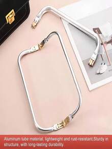 1 Aluminum Square Purse Frame Clasp, Woven Bag Frame Accessories, Suitable For DIY Coin Purses, Cosmetic Bags, Jewelry Boxes, Creative Handmade Works, Old Bag Repair And Renovation, Handmade Purse Frame Material - Double Team - View 6