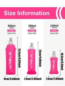 WRELS 1件/2件裝 純色可折疊水壺，輕量防漏便攜，適合騎行、跑步、露營，可作為健身配件使用 - 彩色 - 查看 2
