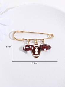1pc/2pcs Sports Style Soccer & Football Pendant Brooch Backpack Pin Anti-Slip Collar Pin Waist-Cinching Clothing Accessory Gift For Sports Enthusiasts - Multicolor - View 4