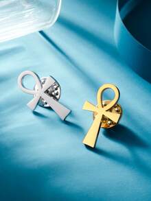 LIKGREAT 1pc Fashion Stainless Steel Cross Brooch, Personalized Accessory For Coat, Suit, Bag, Gift For Friends - Fashion Series - View 2