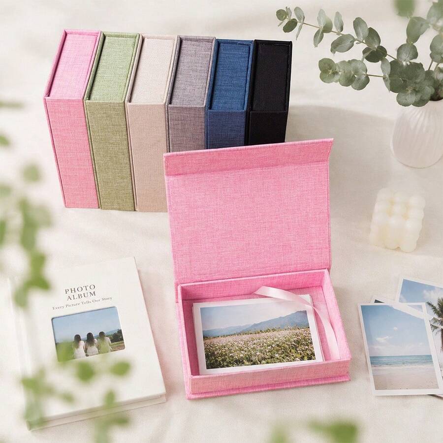 Magnetic Fabric Storage Box, Suitable For Photo Albums, Letters And Small Items, Decorated In Book Shape, Can Store Jewelry, Watches, Handmade Crafts, Durable Desktop Organizer Box, Suitable For Living Room And Study - Multicolor - View 1