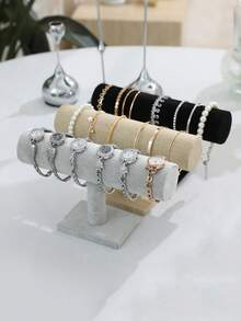 TONVIC Layer Linen, Velvet Bracelet Holder Jewelry Display Stand Watch Display Rack Bracelet Headband Hair Accessory Store Shelf Countertop - Multicolor - View 11
