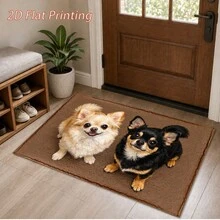 1pc Chihuahua Puppy Pattern Printed Faux Cashmere Kitchen Mat, Absorbent Kitchen Rug, Long Runner Mat, Sink Front Mat, Suitable For Kitchen, Bathroom, Entryway, Hallway, Laundry Room And Home Decor - Multicolor - View 6