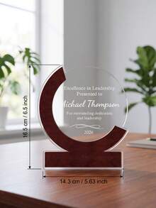 1pc Custom Text Employee Recognition Award,Personalized Acrylic Plaque, Custom Corporate Trophy - Multicolor - View 7