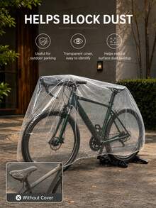 1/3/5/10pcs Road Vehicle Protective Cover, High Transparency Material Doesn't Block Color, Elastic Closure Quick Wear, Fits Road Vehicles, Mountain Bikes And Various Cycling Gear, Portable Transparent Bicycle Cover - Bicycle Transparent Cover - View 3