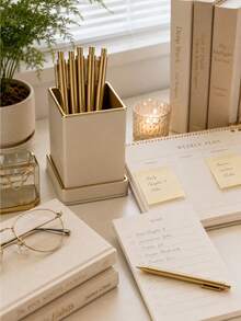 6pcs Luxury Gold Ballpoint Pens, Large Capacity Retractable Black Ink Pens, Smooth Writing, Suitable For Wedding Bridal Party, Business Office, Diary, Gift For Guests - A - View 2