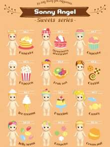 Mattel SONNY ANGEL Sweets Series - Mysterious Mini Figures, Cute Dessert Theme Collectibles Home Decor, Valentine's Day Gift Idea, 100% Authentic, Holiday Gift, Multiple Styles And Colors, Random Style And Color - A - View 5