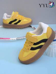 Yellow Mesh Kids' Sports Shoes, Breathable, Lightweight, Soft Sole, Non-Slip, Hook And Loop Closure, Easy To Put On And Take Off - Yellow - View 7