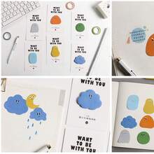 6pcs Cute Sticky Notes, Cartoon Candy Bean Series Creative Removable Memo Pads, 6 Random Designs, Back To School Gift - A - View 2