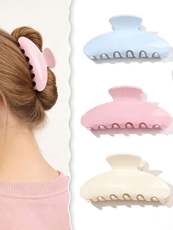 1pc Candy Color Acrylic Hair Claw Clip, Minimalist Fashion Elegant Updo Hair Accessory For Women, Versatile Daily Wear