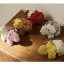 Handmade Felt Elephant Cartoon Animal Plush Doll Pendant Keychain Bag Charm Decoration - Multicolor - View 1