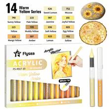 Flysea New Colorful Series 14pcs/Box, Vibrant Macaron Dopamine Gray Blue Green Brown And Other Professional Acrylic Marker Pens, New Free Ink System, Multiple Color Combinations Available, Newly Launched, Better Quality, Smoother Writing Experience, Designed For Professional Artists - Sets - View 17